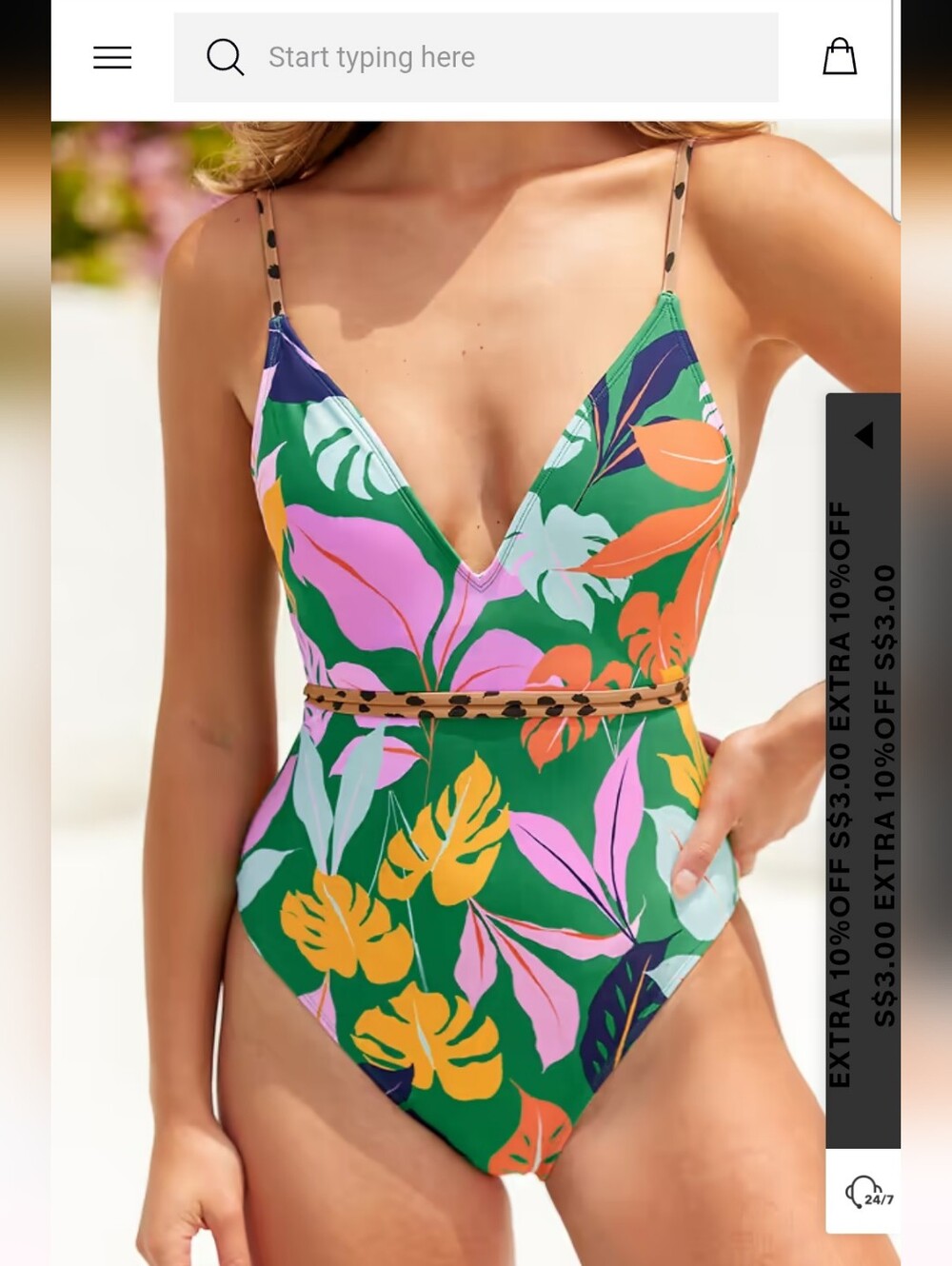 Be Leaf Wraparound Lace-Up One Piece Swimsuit